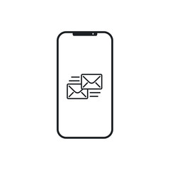 Leinwandbilder - Mobile Message Icon in trendy flat style isolated on white background. Sms symbol for your web site design Vector illustration