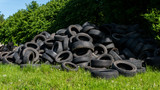 Fototapeta  - A lot of tire in one place. Black tires.