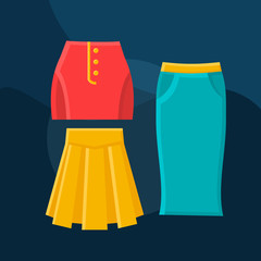 Poster - Skirts flat concept vector icon