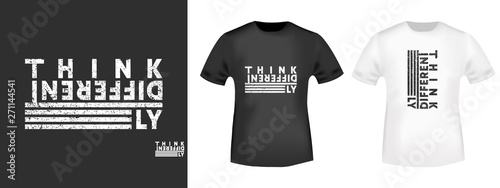 Fotomural Think differently t-shirt print for t shirts applique, fashion slogan, badge, la