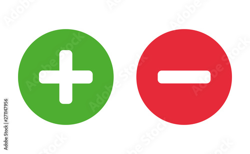 Fotomural Plus and minus sign set. Vector