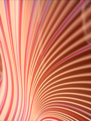 Poster - Modern style abstraction with composition made of various colored lines. Wave band geometric pattern. 3d rendering