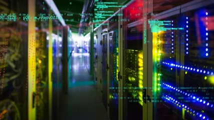 Poster - Colorful lights in server towers