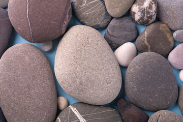 Pebbles summer texture background top view