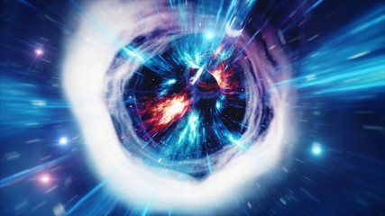 Wall Mural - travel through a wormhole through time and space filled with millions of stars and nebulae. wormhole
