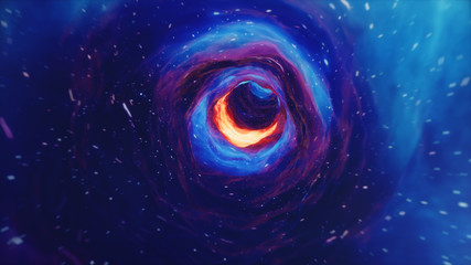 3d illustration tunnel or wormhole, tunnel that can connect one universe with another. abstract spee