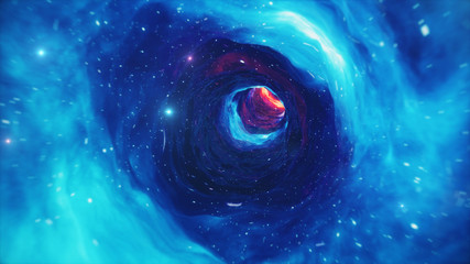 Wall Mural - 3d illustration tunnel or wormhole, tunnel that can connect one universe with another. abstract spee