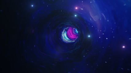 Wall Mural - travel through a wormhole through time and space filled with millions of stars and nebulae. wormhole