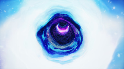 Wall Mural - 3d illustration tunnel or wormhole, tunnel that can connect one universe with another. abstract spee