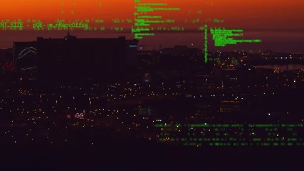 Poster - Cityscape and digital codes