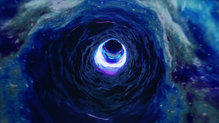 Wall Mural - travel through a wormhole through time and space filled with millions of stars and nebulae. wormhole