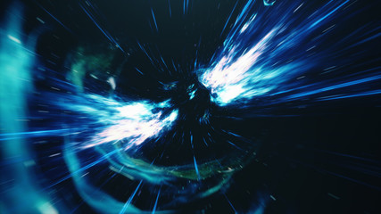 Wall Mural - 3d illustration tunnel or wormhole, tunnel that can connect one universe with another. abstract spee