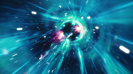 Wall Mural - travel through a wormhole through time and space filled with millions of stars and nebulae. wormhole