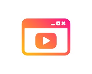 Poster - Browser Window icon. Video content sign. Internet page symbol. Classic flat style. Gradient video content icon. Vector