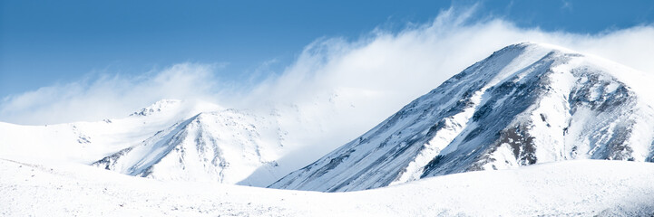 Wall Mural - New Zealand Mountain Range Landscape, Snow Capped Mountains, Winter Landscape