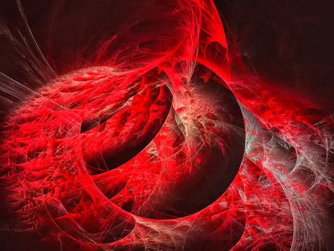 Computer generated abstract spiral fractal flame image .