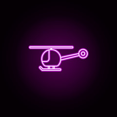 Poster - child helicopter neon icon. Elements of toys set. Simple icon for websites, web design, mobile app, info graphics
