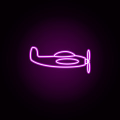 Poster - children's airplane neon icon. Elements of toys set. Simple icon for websites, web design, mobile app, info graphics