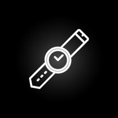 Poster - watch neon icon. Elements of time set. Simple icon for websites, web design, mobile app, info graphics