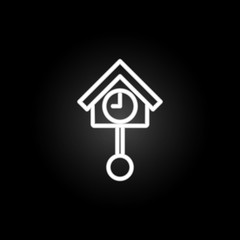 Poster - cuckoo clock neon icon. Elements of time set. Simple icon for websites, web design, mobile app, info graphics