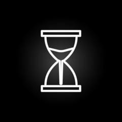Poster - hourglass neon icon. Elements of time set. Simple icon for websites, web design, mobile app, info graphics