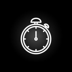 Poster - stopwatch neon icon. Elements of time set. Simple icon for websites, web design, mobile app, info graphics