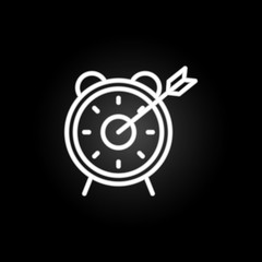 Poster - target time neon icon. Elements of time set. Simple icon for websites, web design, mobile app, info graphics