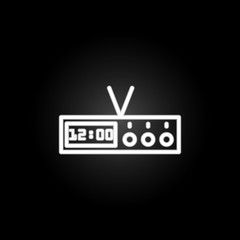 Poster - digital clock neon icon. Elements of time set. Simple icon for websites, web design, mobile app, info graphics