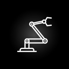 Poster - industrial robot neon icon. Elements of technology set. Simple icon for websites, web design, mobile app, info graphics
