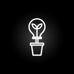 Poster - creative production, flower, eco neon icon. Elements of technology set. Simple icon for websites, web design, mobile app, info graphics