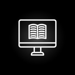 Poster - ebook, internet book neon icon. Elements of technology set. Simple icon for websites, web design, mobile app, info graphics