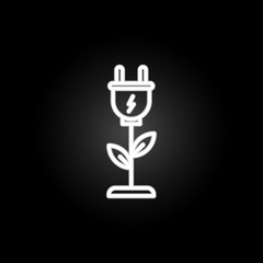 Poster - power energy, eco neon icon. Elements of technology set. Simple icon for websites, web design, mobile app, info graphics