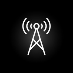 Poster - radio antenna neon icon. Elements of technology set. Simple icon for websites, web design, mobile app, info graphics