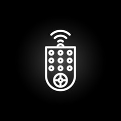 Poster - remote control, remote innovation technology neon icon. Elements of technology set. Simple icon for websites, web design, mobile app, info graphics