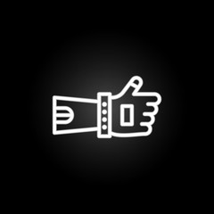 Poster - robot, innovative technology neon icon. Elements of technology set. Simple icon for websites, web design, mobile app, info graphics