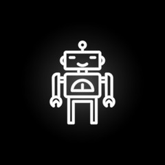 Poster - robot hand, like neon icon. Elements of technology set. Simple icon for websites, web design, mobile app, info graphics
