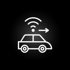 Poster - smart car, wifi, arrow neon icon. Elements of technology set. Simple icon for websites, web design, mobile app, info graphics