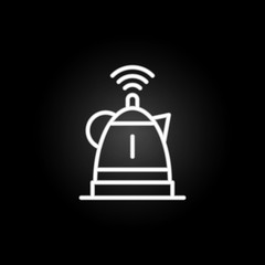 Poster - smart kettle neon icon. Elements of technology set. Simple icon for websites, web design, mobile app, info graphics