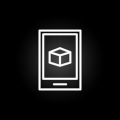 Poster - smartphone, 3D neon icon. Elements of technology set. Simple icon for websites, web design, mobile app, info graphics