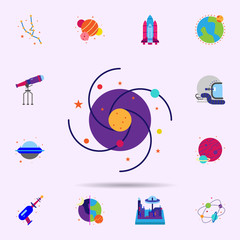 Poster - Space, galaxy color icon. Universal set of Space for website design and development, app development