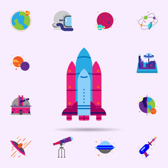 Poster - Space, space shuttle color icon. Universal set of Space for website design and development, app development