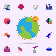 Poster - Space, earth color icon. Universal set of Space for website design and development, app development