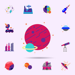 Poster - Space, planet color icon. Universal set of Space for website design and development, app development