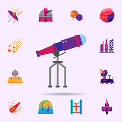 Poster - Space, telescope color icon. Universal set of Space for website design and development, app development