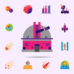 Poster - Space, observatory color icon. Universal set of Space for website design and development, app development