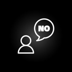 Poster - no smoking, no smoke, communications, speech bubble neon icon. Elements of quit smoking set. Simple icon for websites, web design, mobile app, info graphics