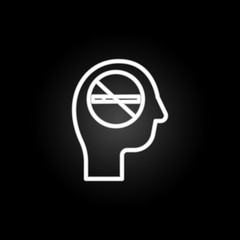 Poster - healthcare, thought, no smoking, prohibition neon icon. Elements of quit smoking set. Simple icon for websites, web design, mobile app, info graphics