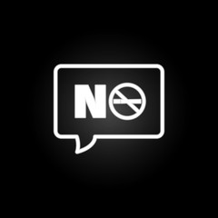 Poster - speech bubble, no smoking, prohibition, cigarette neon icon. Elements of quit smoking set. Simple icon for websites, web design, mobile app, info graphics