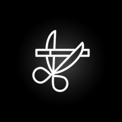Poster - cigarette, signaling, scissors, cut neon icon. Elements of quit smoking set. Simple icon for websites, web design, mobile app, info graphics