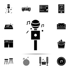 Poster - Karaoke, microphone, sing icon. Universal set of karaoke for website design and development, app development